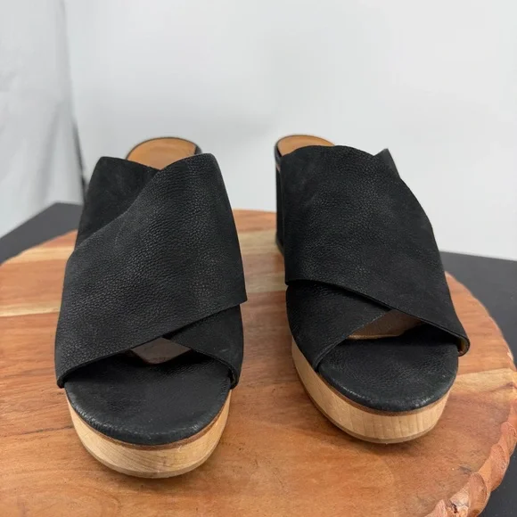 Coclico Richie Clog platform heels Black Leather 39 8.5 - Picture 2 of 11